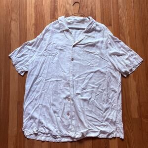 Ks Island Men's Button up Camp Shirt White XXL 2XL Big&Tall Summer Spring